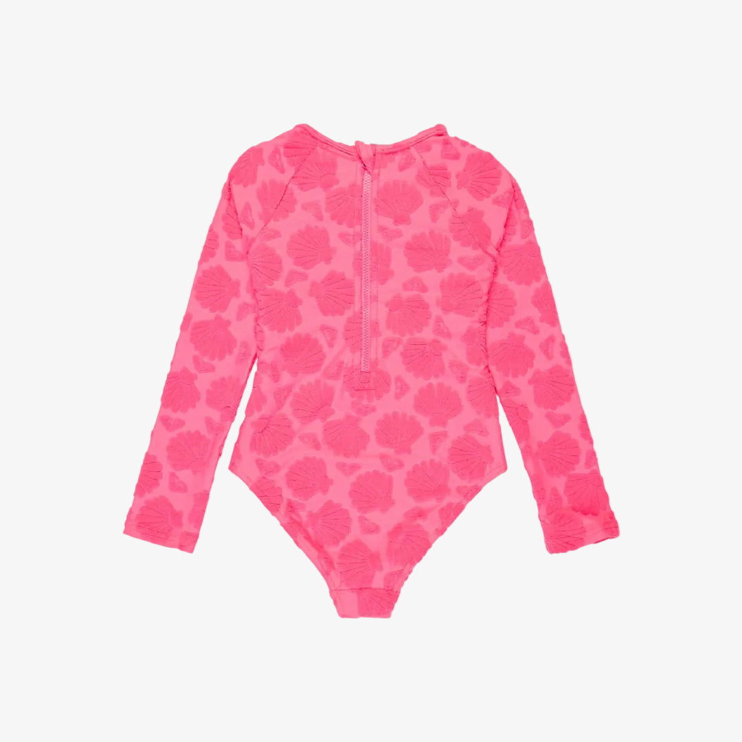Girls 2-7 Shell Dream Long Sleeve One-Piece Swimsuit