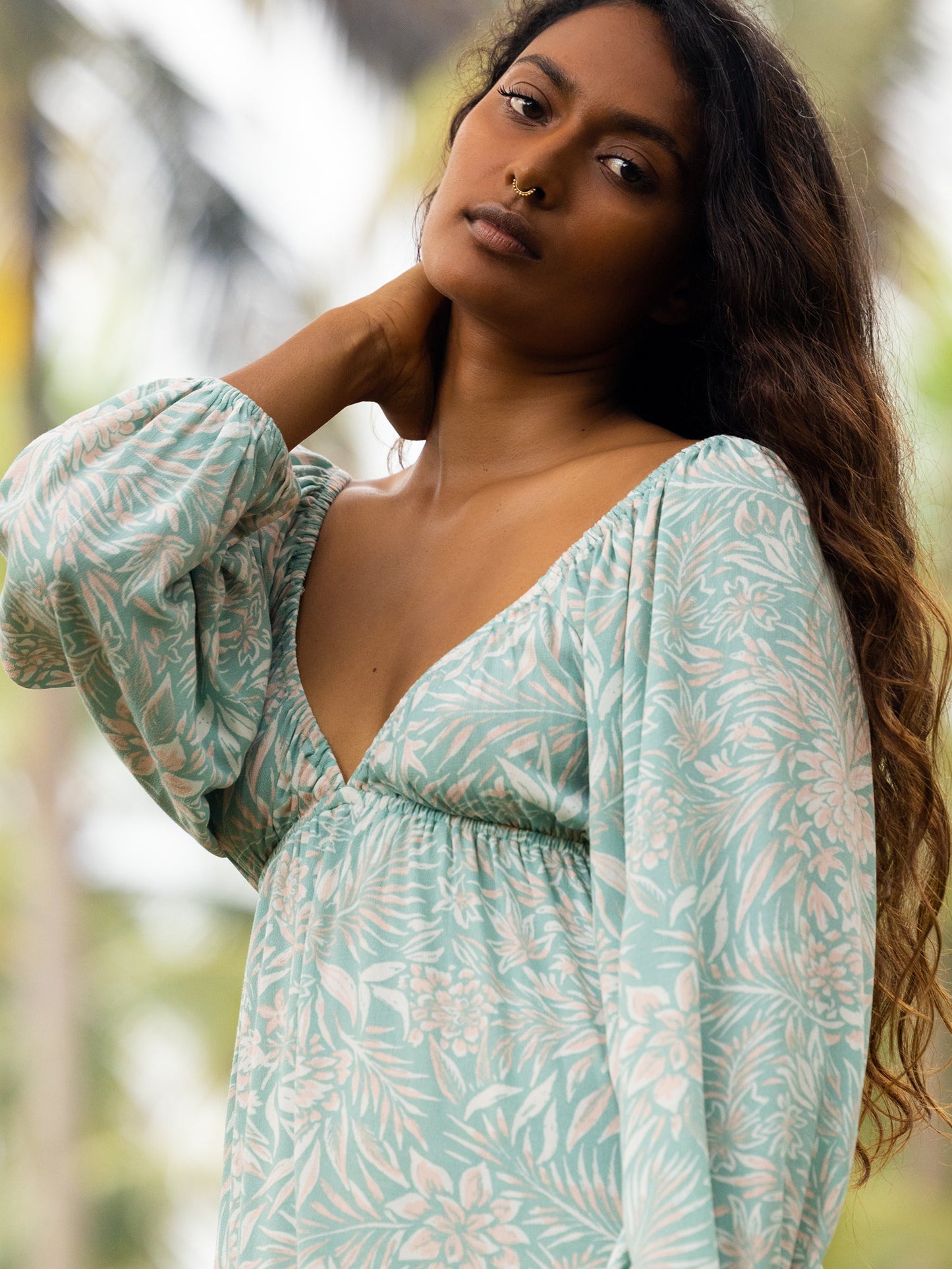 Womens Sweetest Shores Puff Sleeve Dress - Roxy Singapore