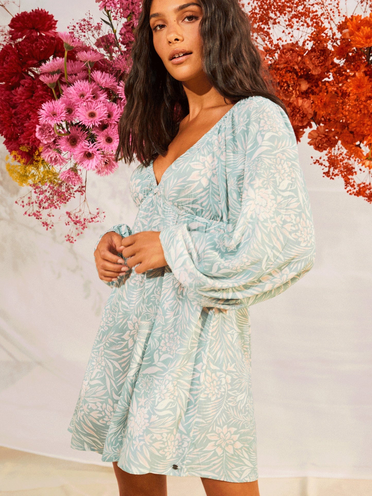Womens Sweetest Shores Puff Sleeve Dress - Roxy Singapore