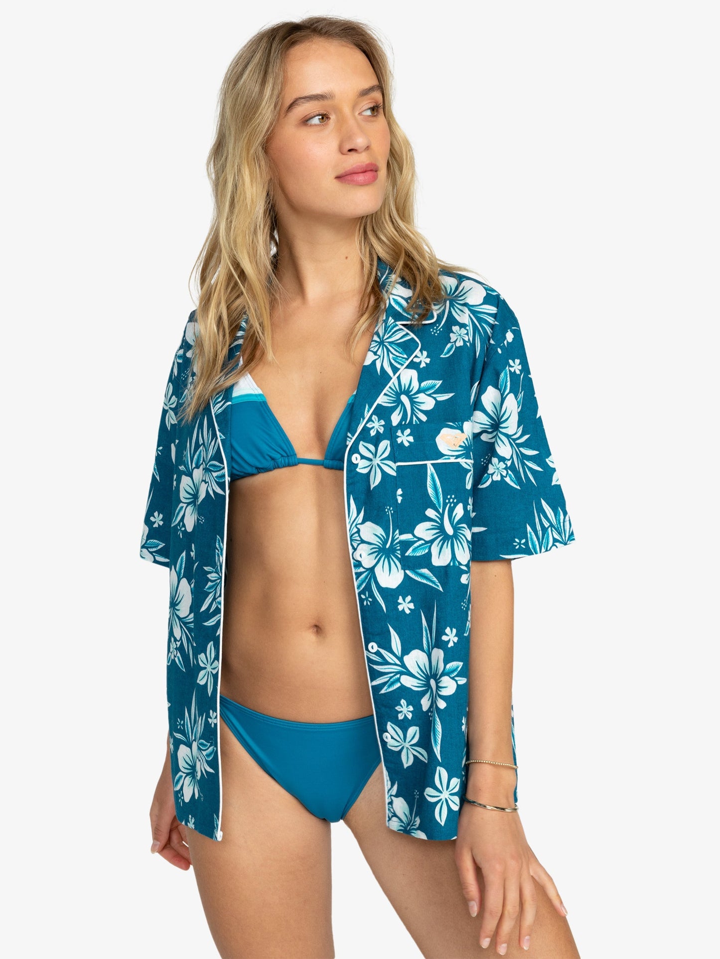 Womens Mai Tai Button Up Short Sleeve Shirt - Roxy Singapore