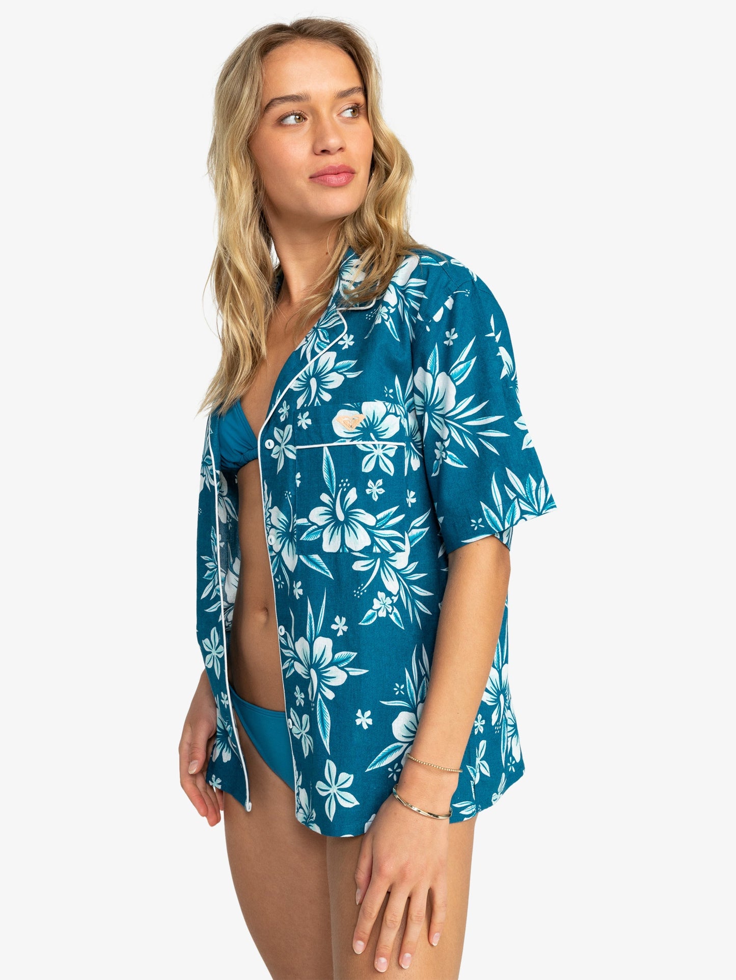 Womens Mai Tai Button Up Short Sleeve Shirt - Roxy Singapore