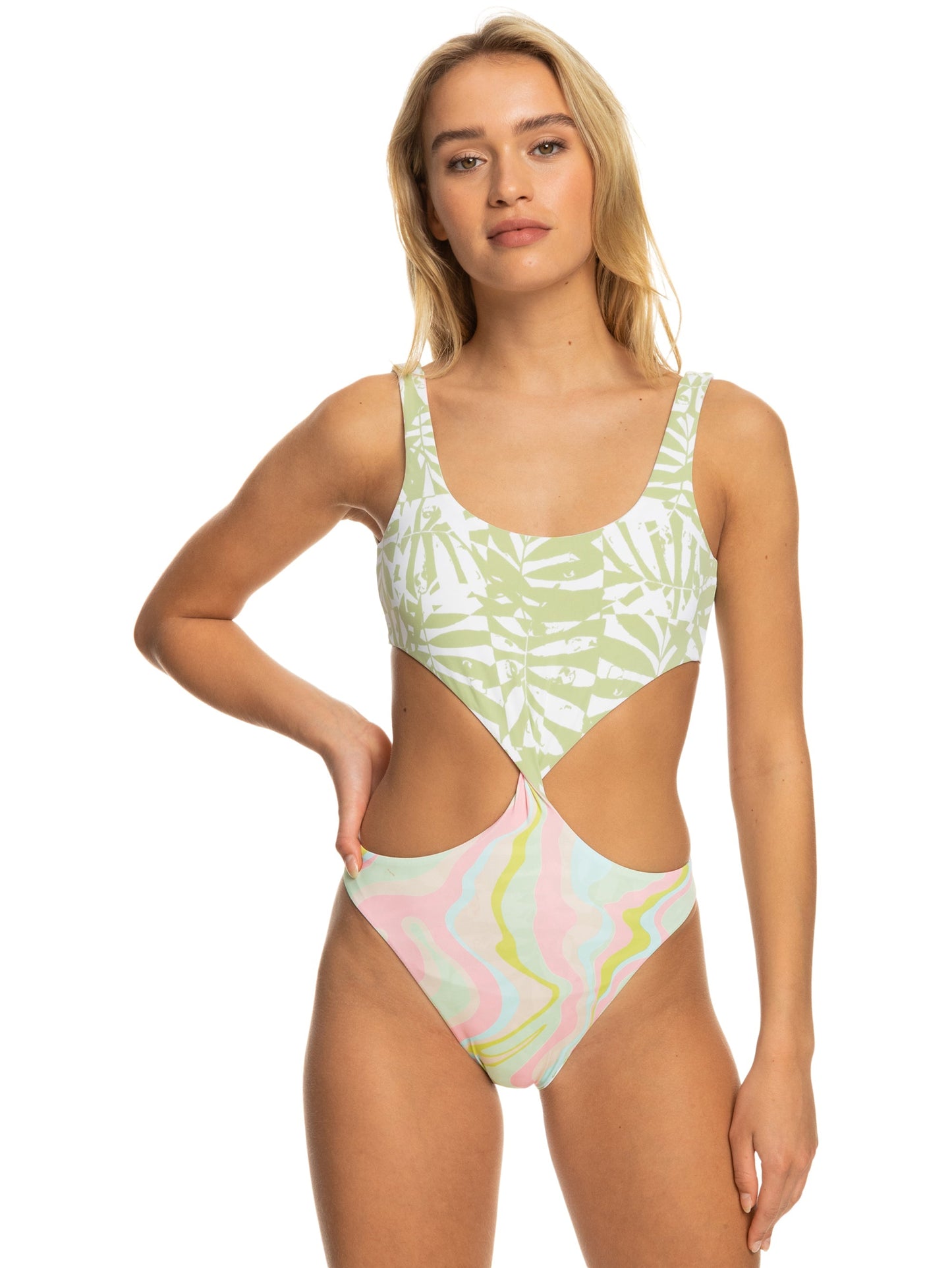 Womens Tropics Hype Reversible One-Piece Swimsuit - Roxy Singapore