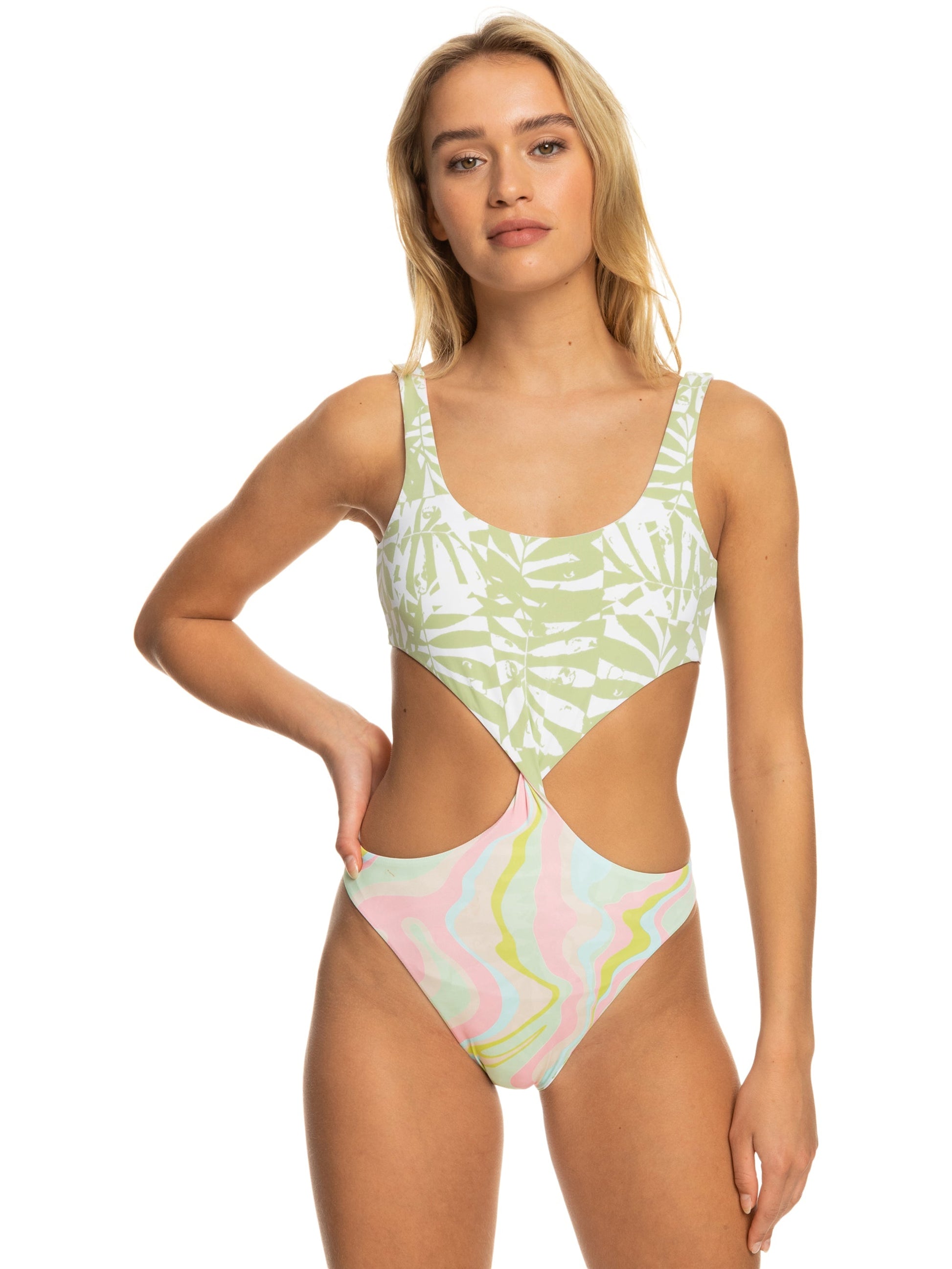 Womens Tropics Hype Reversible One-Piece Swimsuit - Roxy Singapore