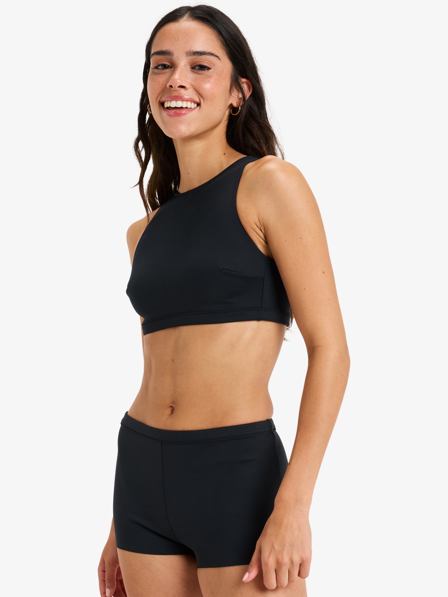 Womens Roxy Pro Wave Crop Top Sd Bikini Top