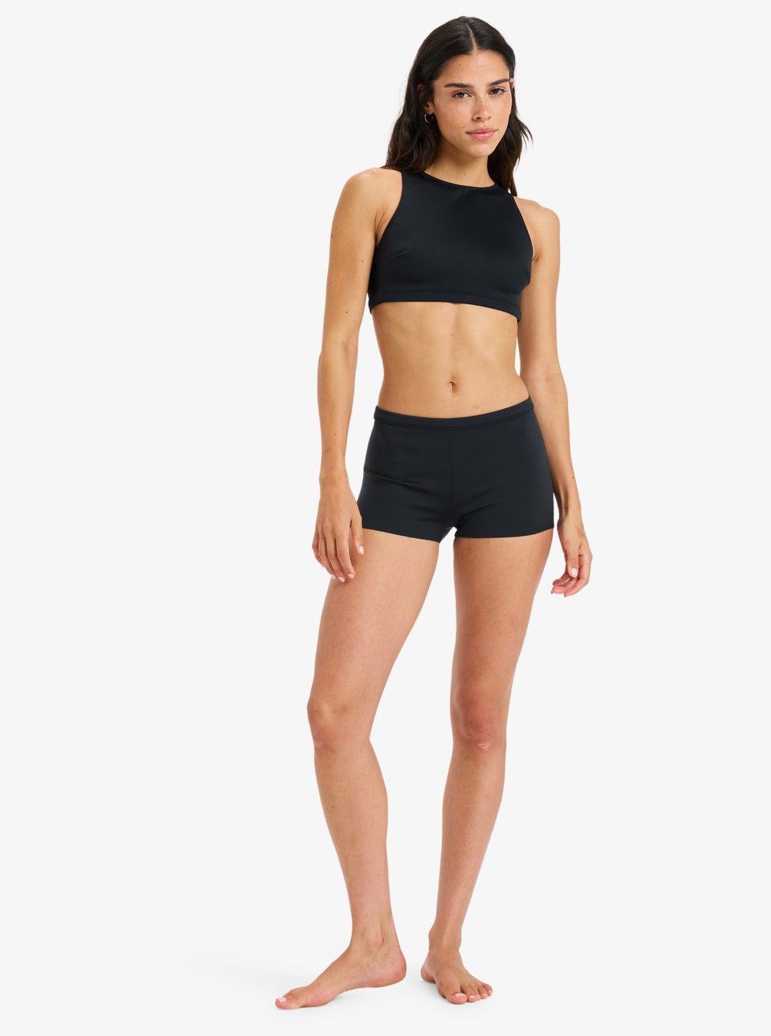 Womens Roxy Pro Wave Crop Top Sd Bikini Top