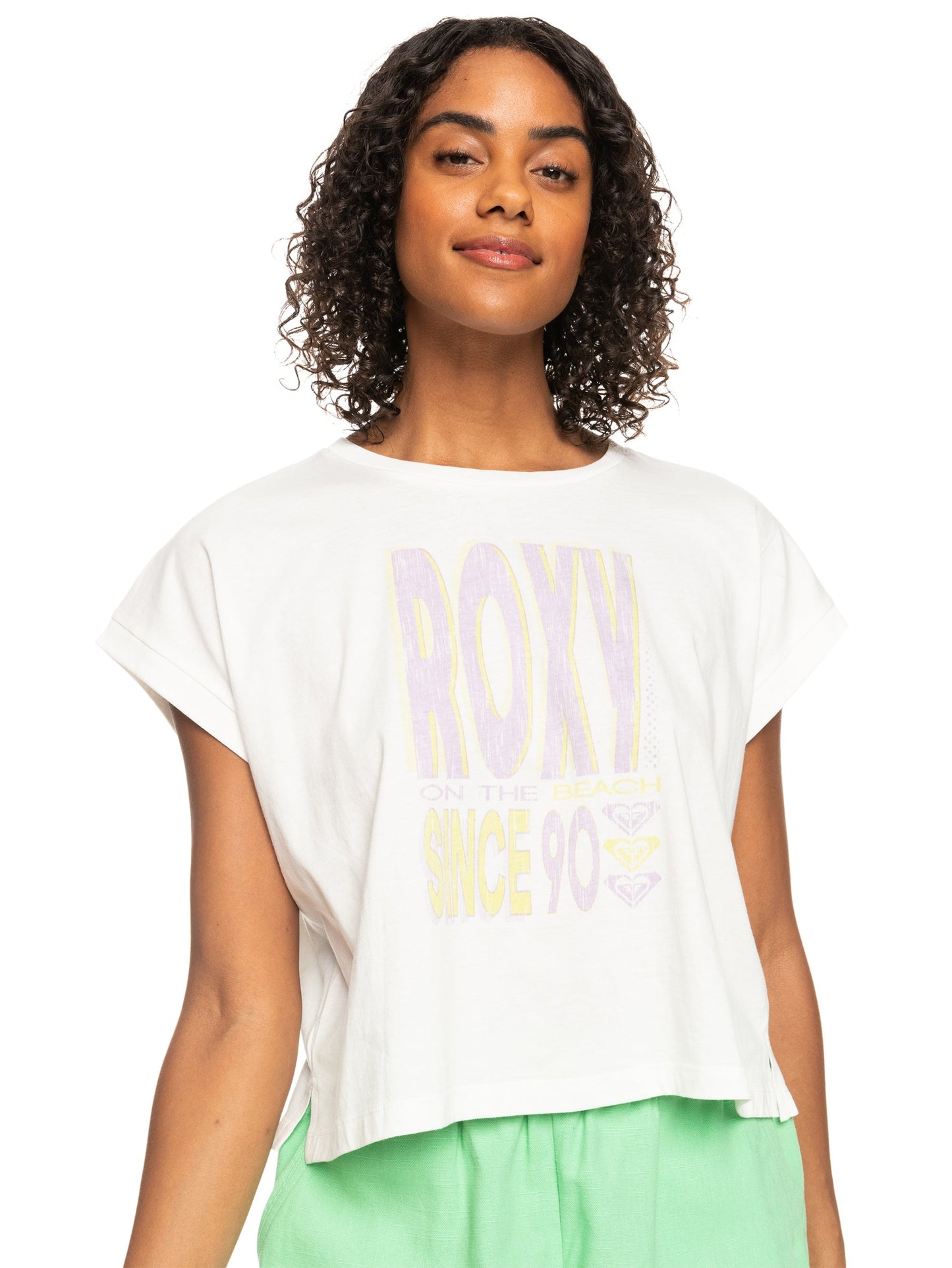 Womens Alone On The Beach Boxy Short Sleeve Tee - Roxy Singapore