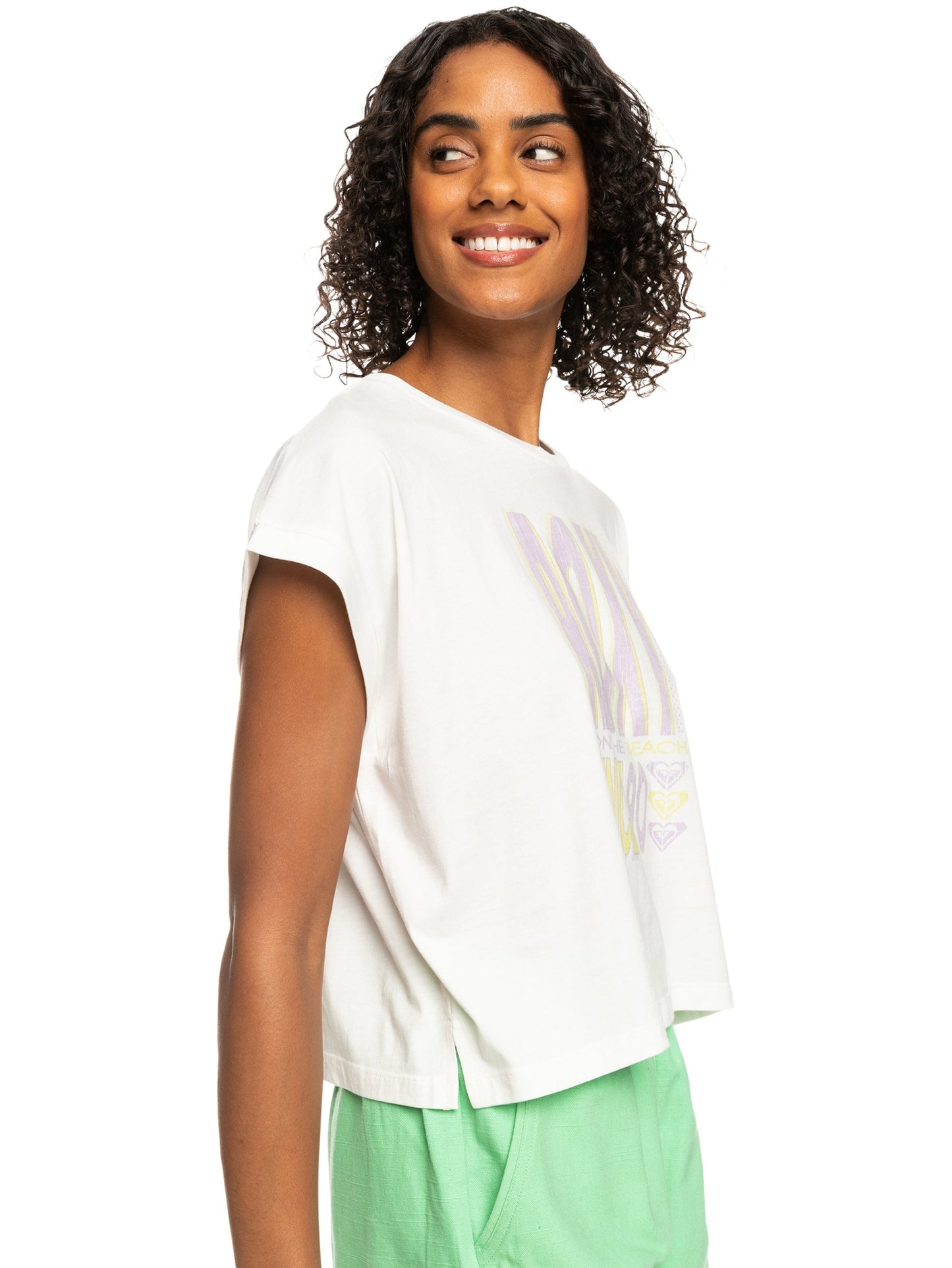 Womens Alone On The Beach Boxy Short Sleeve Tee - Roxy Singapore