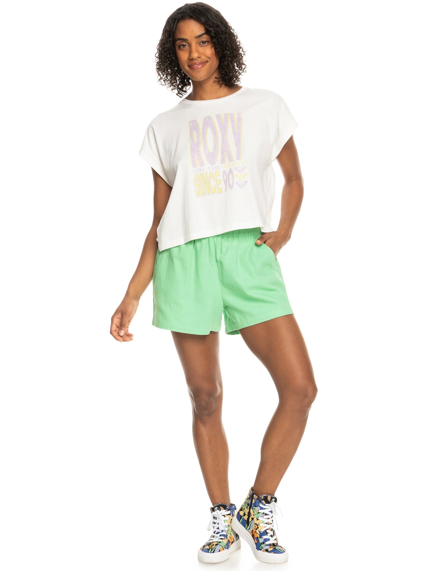 Womens Alone On The Beach Boxy Short Sleeve Tee - Roxy Singapore