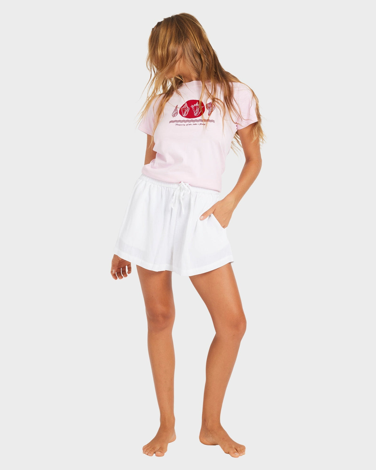 Womens Dreamer Elastic Waist Shorts