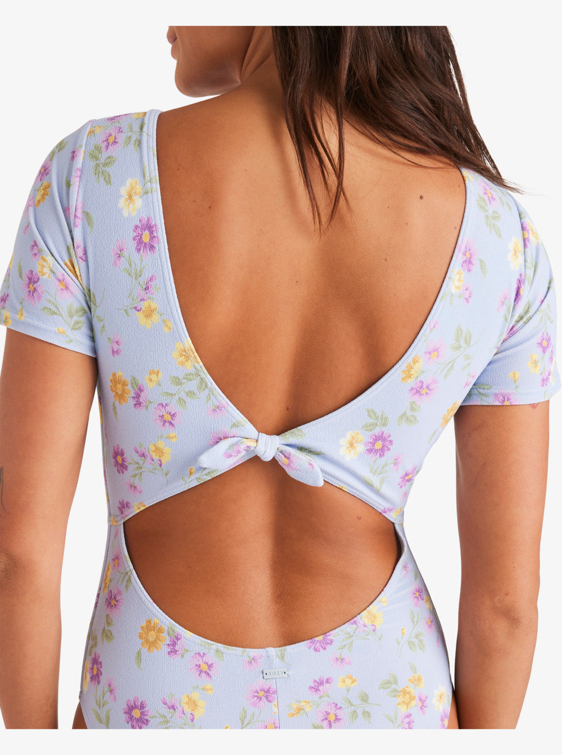 Womens Wildflower Short Sleeve One Piece Swimsuit