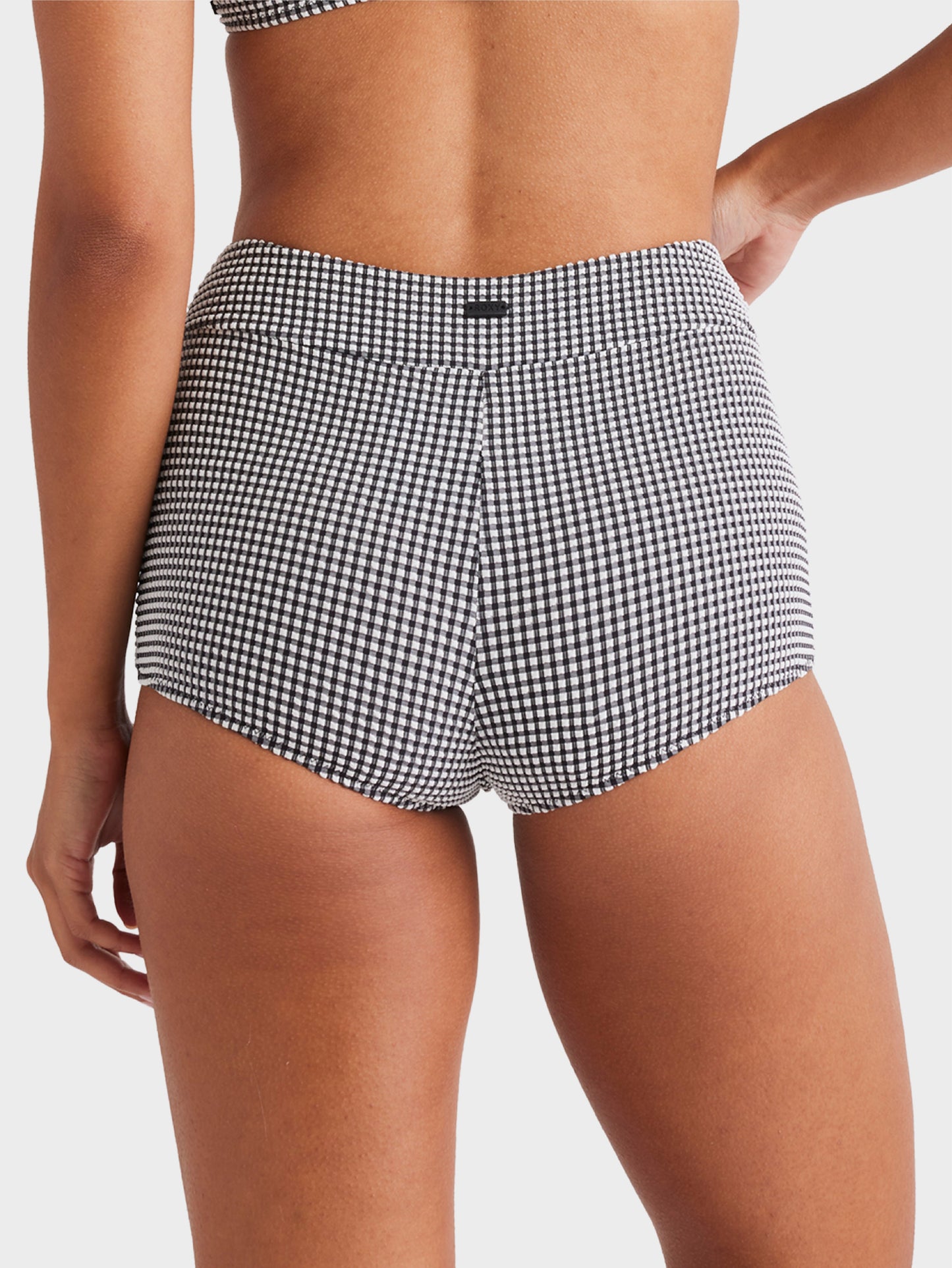 Womens Gingham Midwaist Mod Bikini Bottom