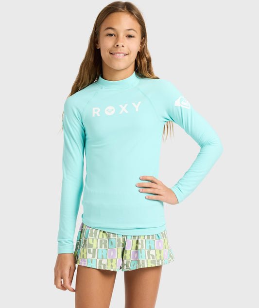 Girls 6-16 Heater Lycra Long Sleeve Rash Vest