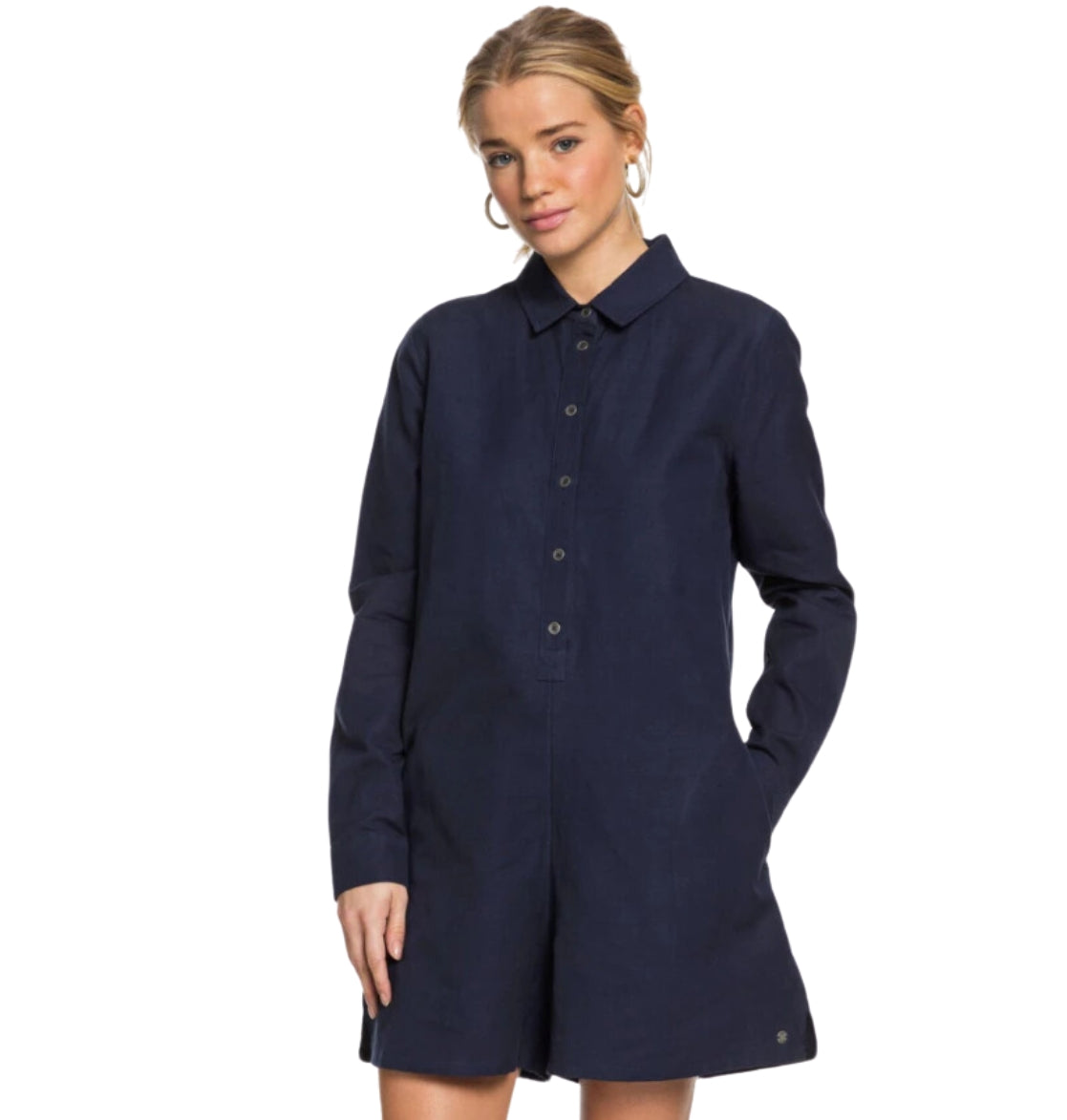 Womens Midnight Pool Long Sleeve Shirt Playsuit