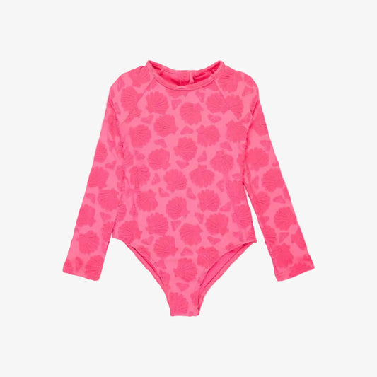 Girls 2-7 Shell Dream Long Sleeve One-Piece Swimsuit