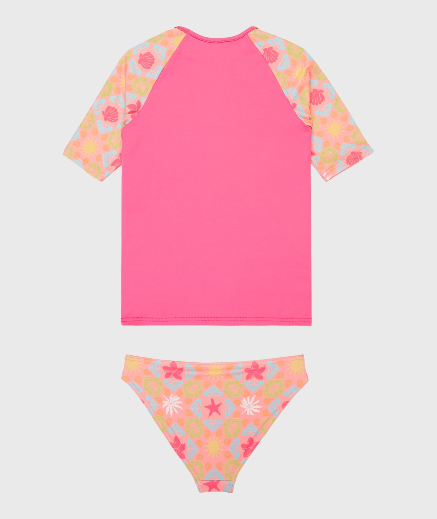 Girls 2-7 Check Short Sleeve Rash Vest Set