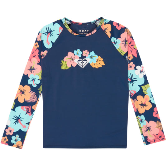 Girls 2-7 Morning Flower Long Sleeve Rash Vest Set