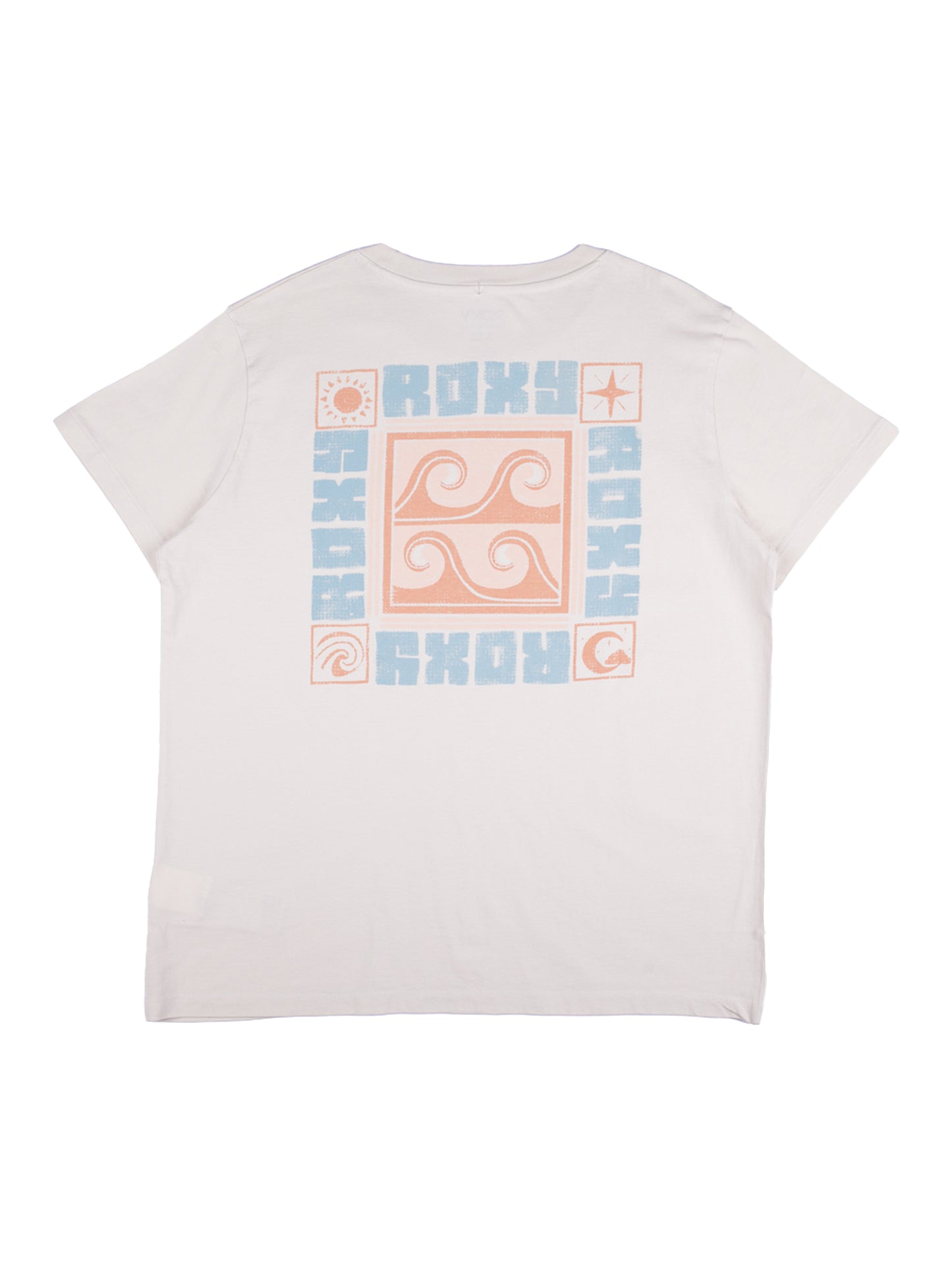 Womens Wave Block T-shirt-Parchement