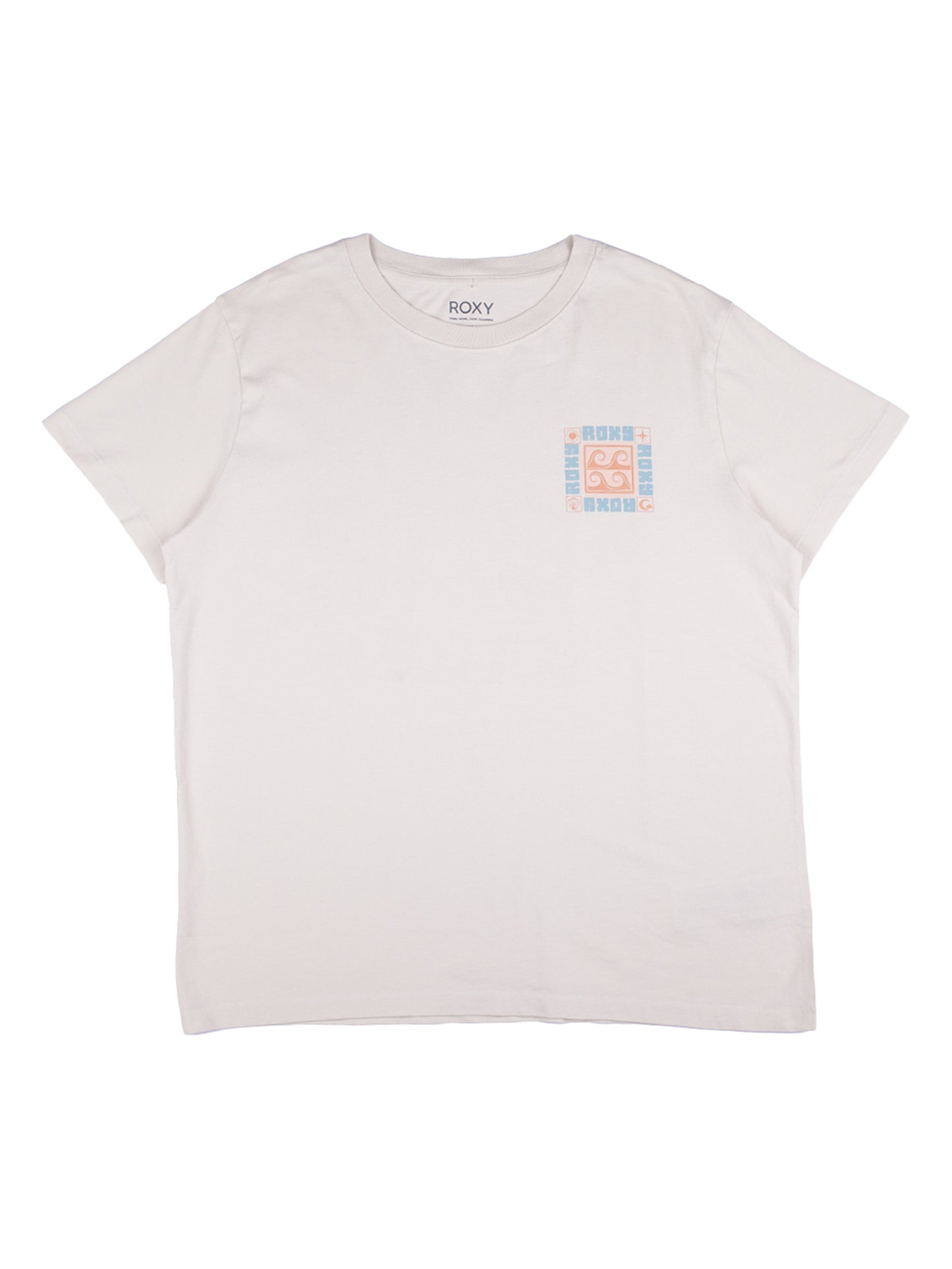 Womens Wave Block T-shirt-Parchement