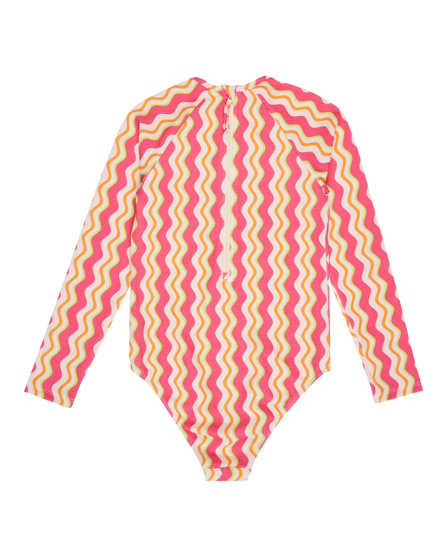 Girls 6-16 Bold Waves Long Sleeve One-Piece Swimsuit