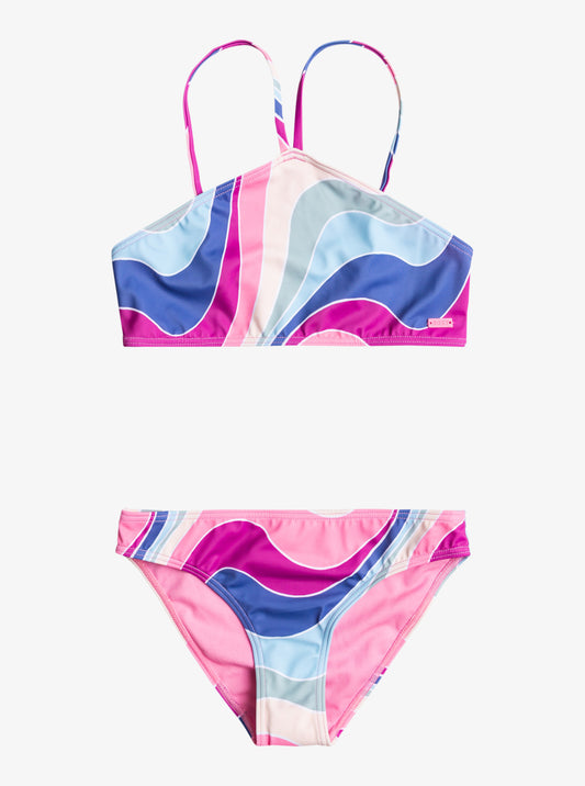 Girls 8-16 Vacation Memories Two Piece Crop Top Bikini Set