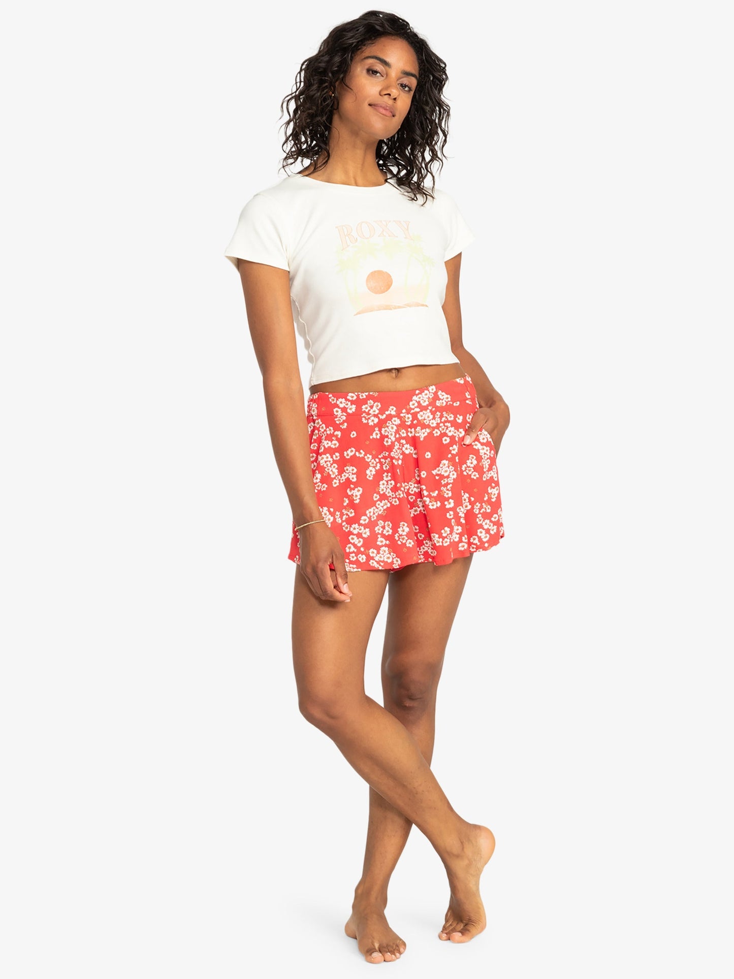 Womens Midnight Avenue Relaxed Fit Printed Shorts - Roxy Singapore