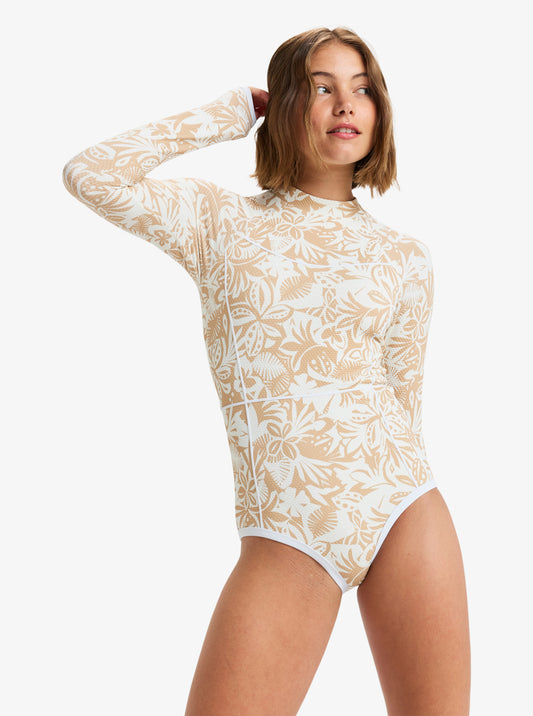 Womens Palm Palm  Long Sleeve One-Piece Swimsuit