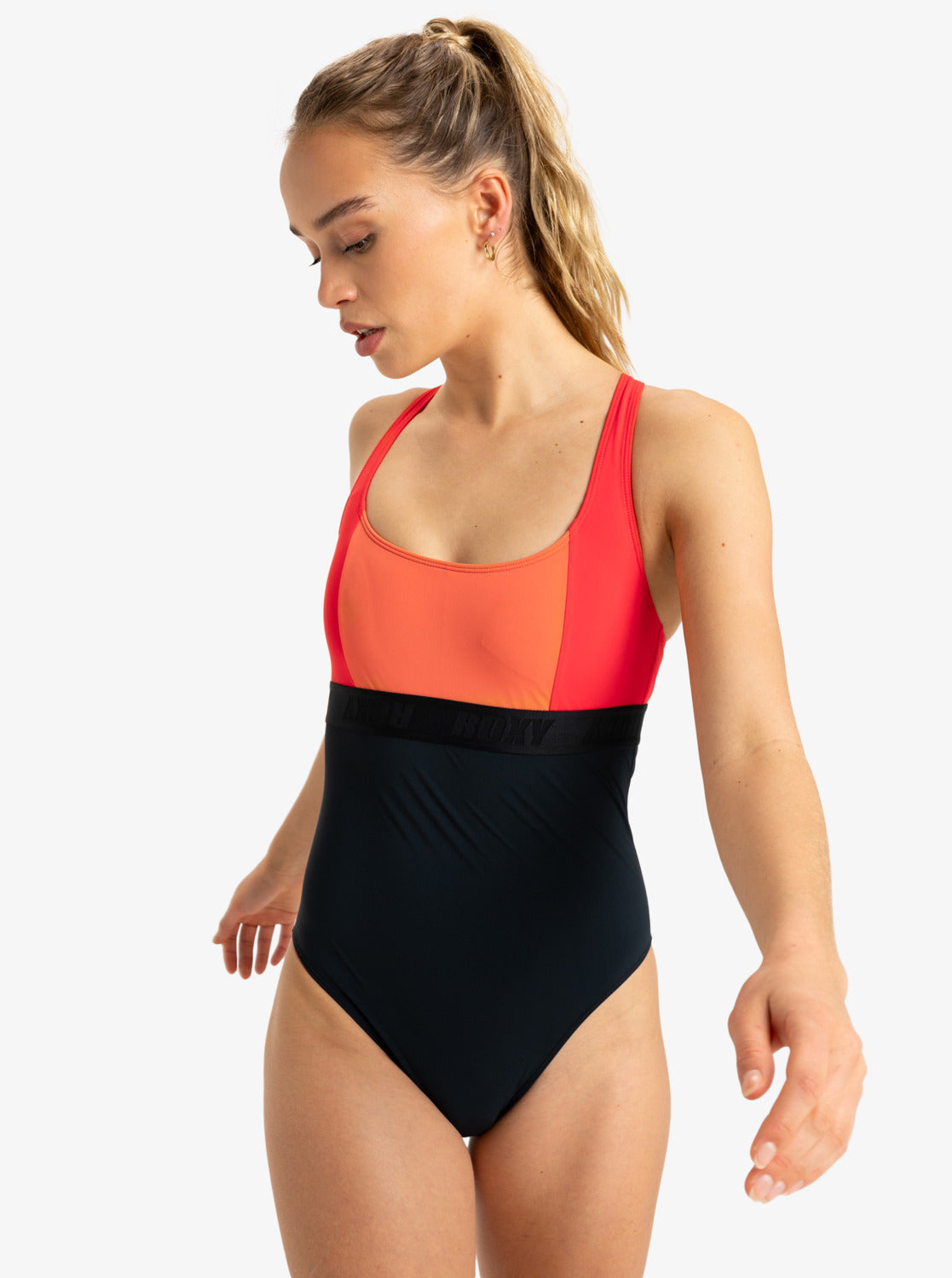 Women Roxy Active Colorblk One-Piece Swimsuit