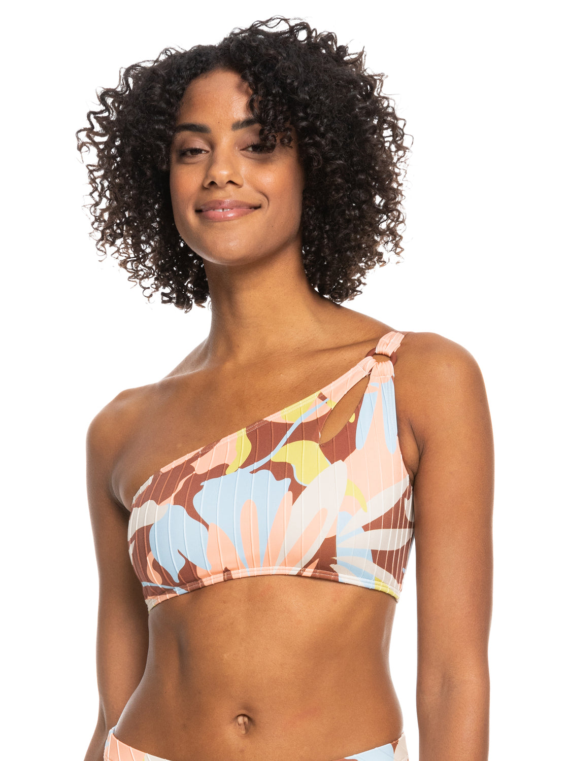 Womens Floraldelic Asymetric Bikini Top