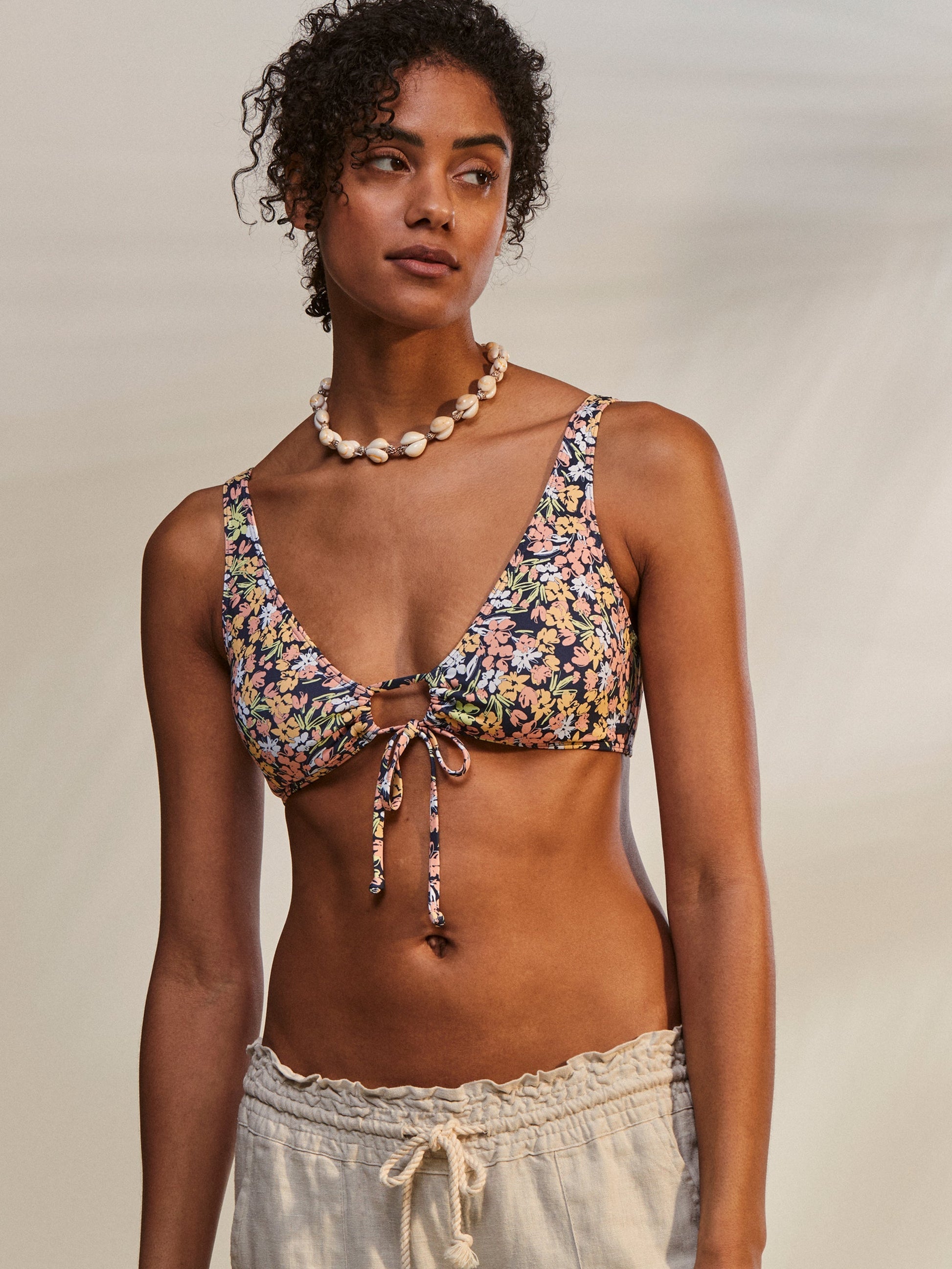 Womens Printed Beach Classics Bralette Bikini Top - Roxy Singapore