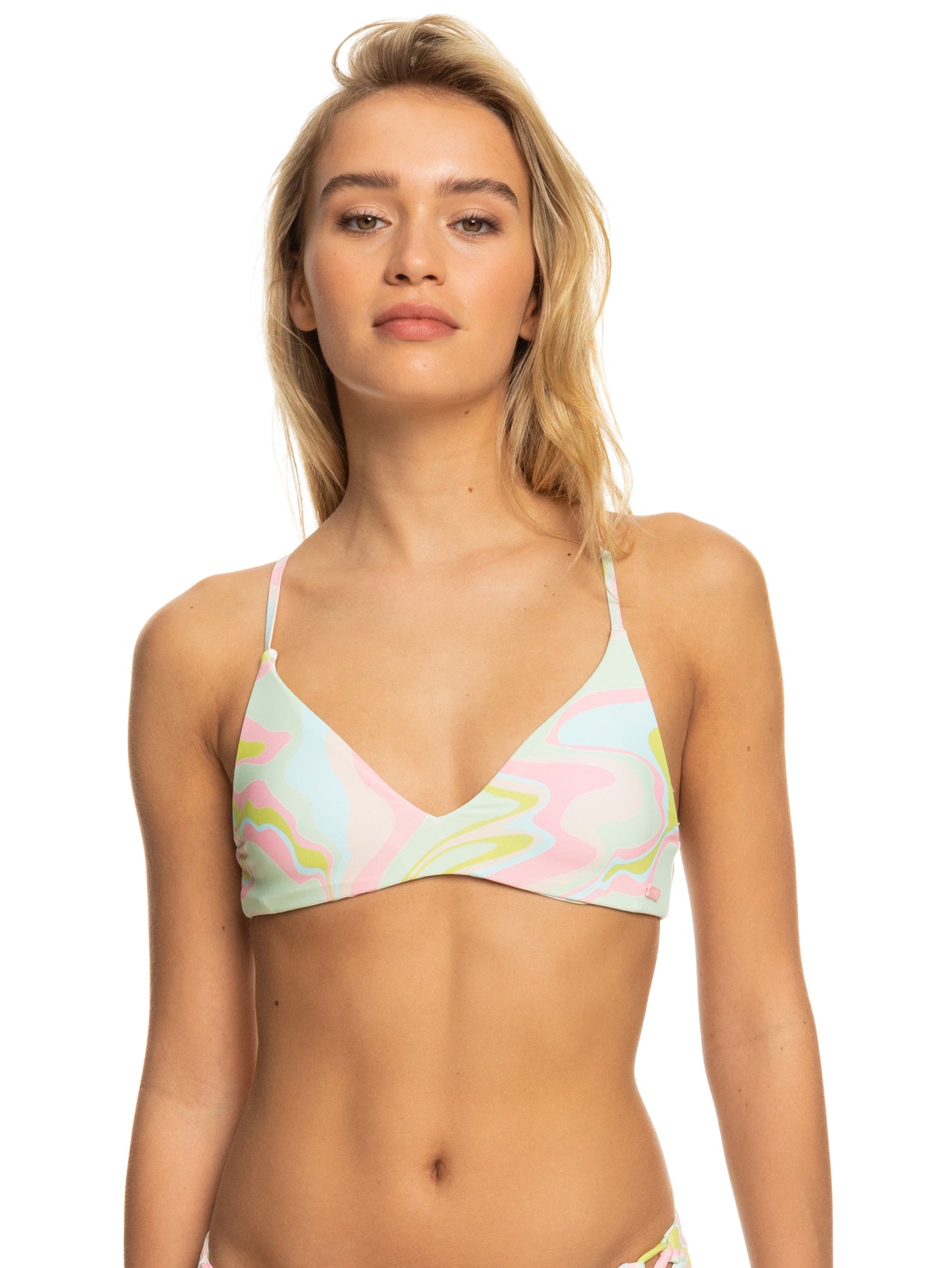 Womens Tropics Hype Reversible Athletic Triangle Bikini Top - Roxy Singapore