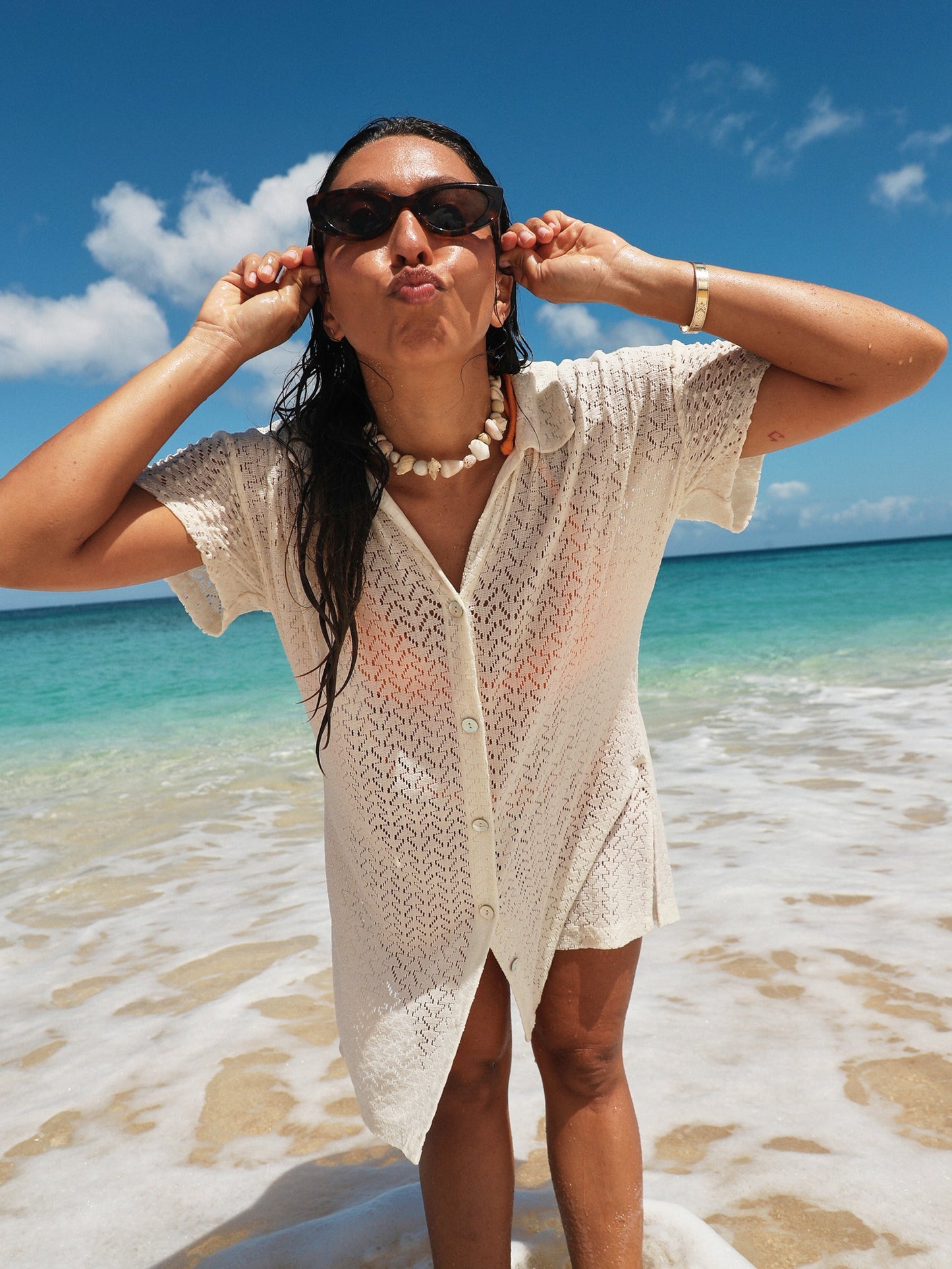 Womens Dalia Beach Crochet Shirt Dress - Roxy Singapore