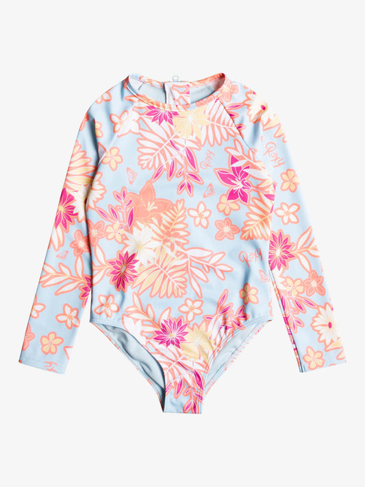 Girls 2-7 Funny Childhood Long Sleeve UPF 50 Rash Guard