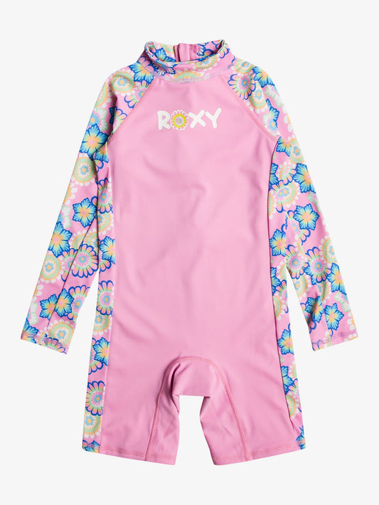 Girls 2-7 Flower Party Long Sleeve Upf 50 Rashguard One Piece - Roxy Singapore