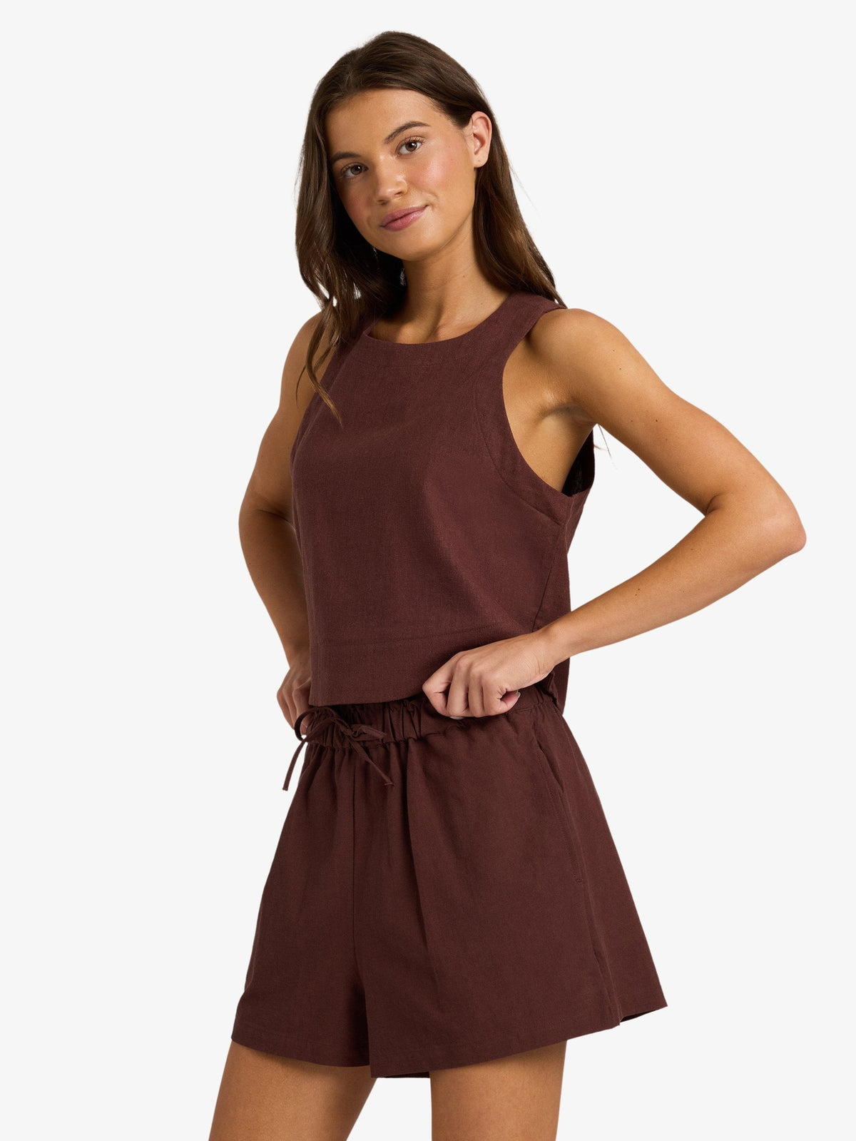 Womens Place To Be Linen Shorts